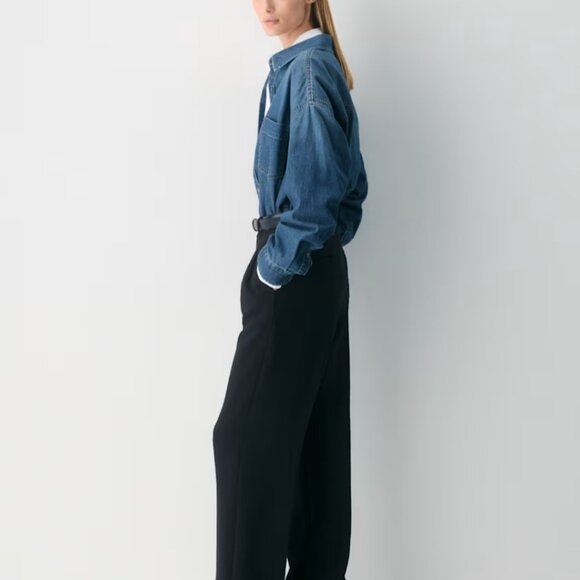 NWT Aritzia EFFORTLESS Crepette Pants BLACK 14 Regular - Picture 3 of 9